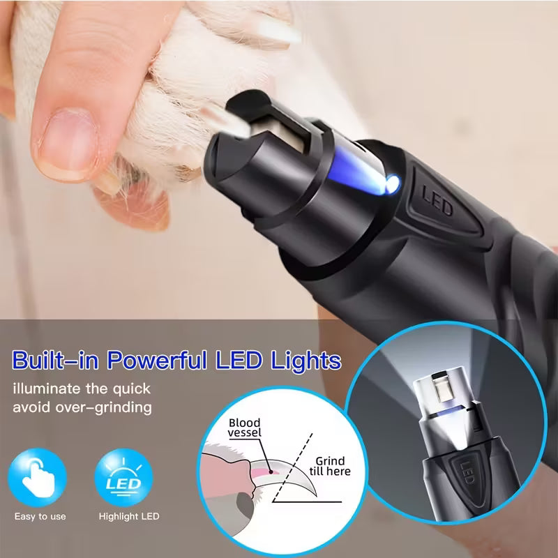 Pet Nail Grinder 2-Speed Cordless With Led Light