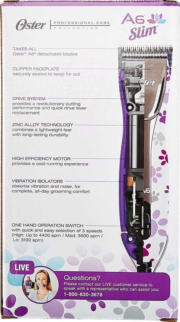 Oster A6 Slim 3-Speed Clipper Paw Print With #10 Blade