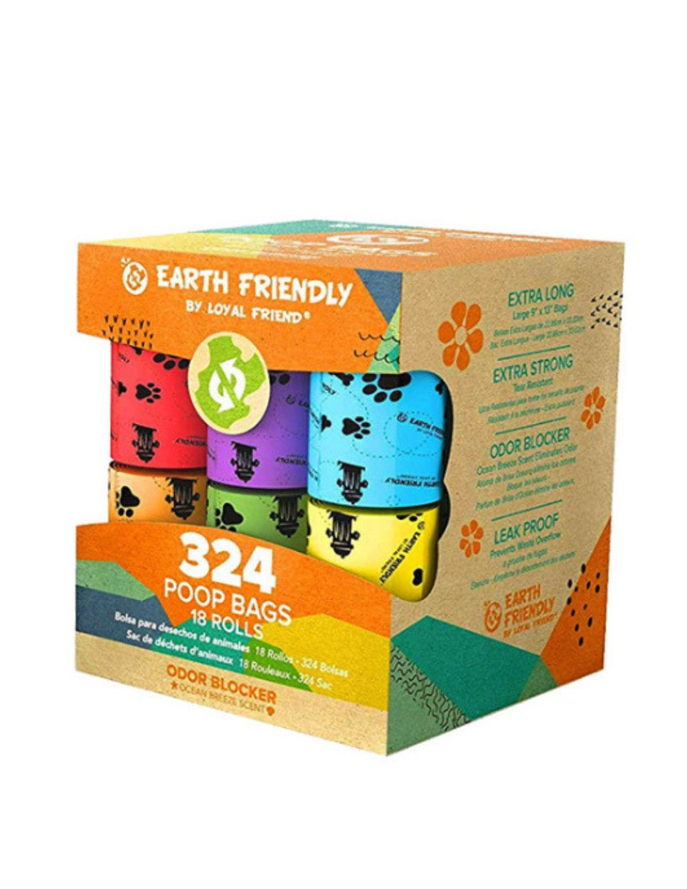 Cozy Paws Earth-Friendly Poop Bags – 18 Rolls (Total 324 Bags)