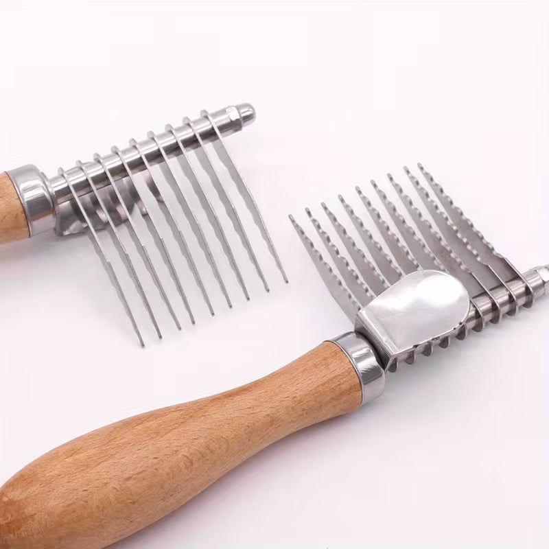 Forpet Professional Pet Grooming Brush with Wooden Handle-18.5*6*3cm