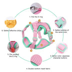 Pet Vest Harness With Leash- Pink Small ( 24-32cm Neck)