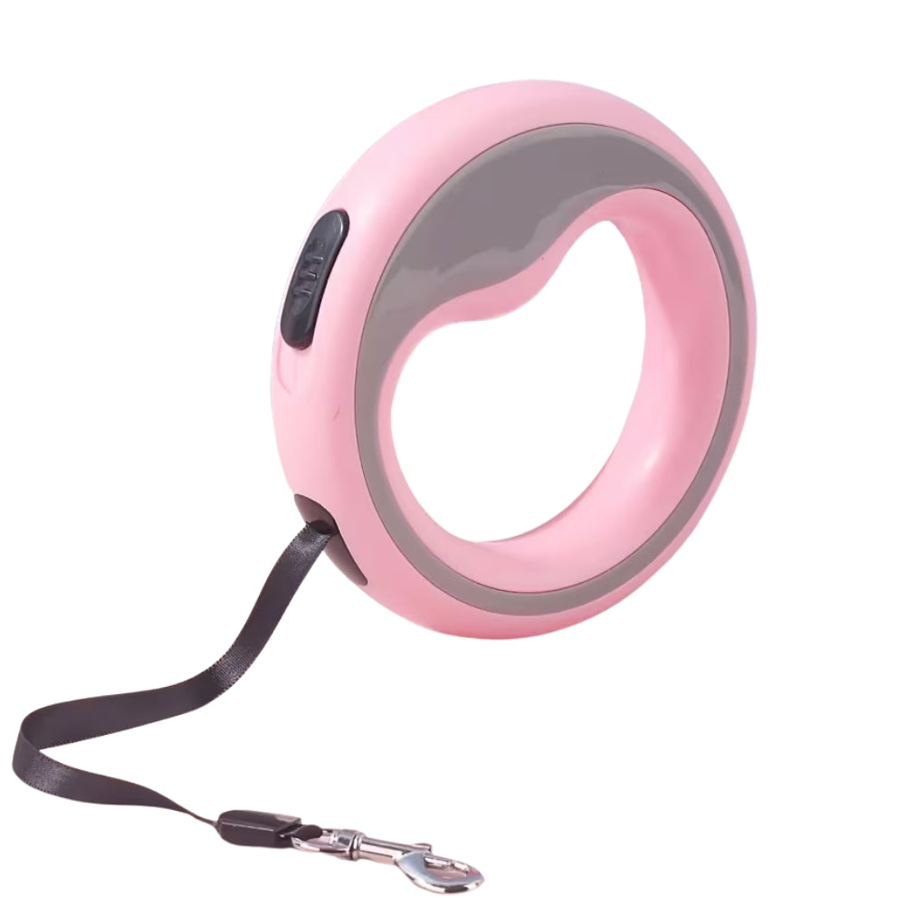 Cozy Paws Retractable Dog Leash With Circular Ring- 2.5m (Pink)