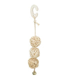 Trixie 3 Rattan Balls with Bell Bird Toy
