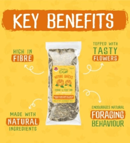 Burgess Excel Forage & Feast Hay Bar Marigold Small Pet Treats 60G