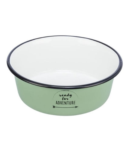 Trixie Ready for Adventure Enamel Stainless Steel Cat Bowl — Green / 21cm