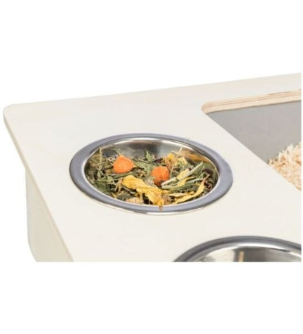 Trixie Feeding Station With Bowls & Hay Manger for Small Pets