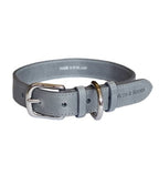 Mutts & Hounds Grey Leather Collar for Dogs