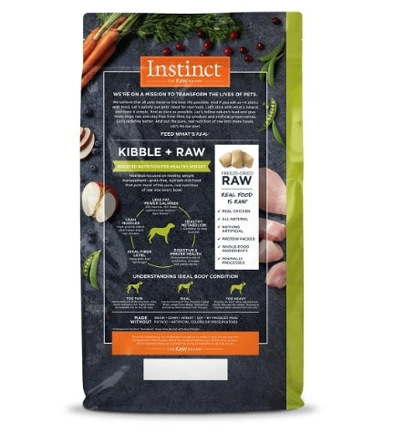 Instinct Raw Boost Kibble Chicken Healthy Weight Dry Dog Food