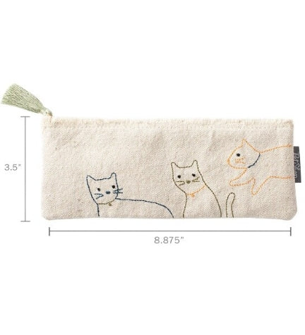 PetShop by Fringe Studio Stitched Cats Canvas Pouch