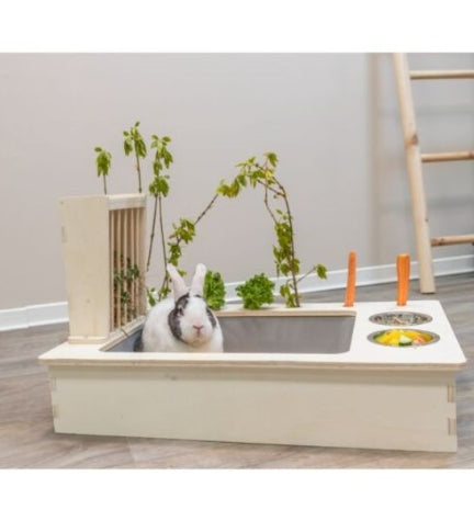 Trixie Feeding Station With Bowls & Hay Manger for Small Pets