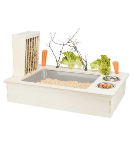 Trixie Feeding Station With Bowls & Hay Manger for Small Pets