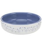 Trixie Ceramic Blue & Cream Cat Bowl for Short-Nosed Breeds