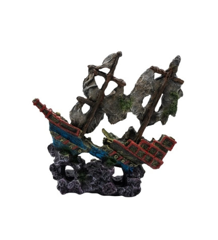 AquaSpectra Sunken Sailing Ship Aquarium Decor