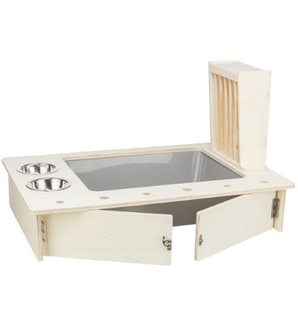 Trixie Feeding Station With Bowls & Hay Manger for Small Pets