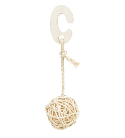 Trixie 3 Rattan Balls with Bell Bird Toy