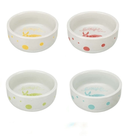 Trixie Spotlight Comic Rabbits Ceramic Bowl for Small Pets — 11cm / Green