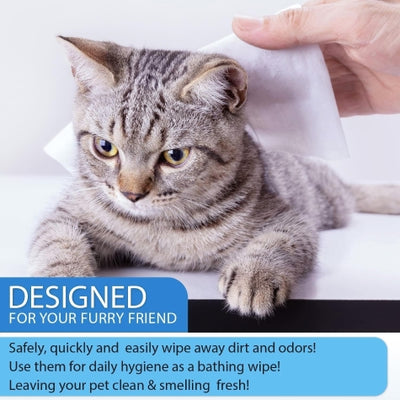 Thunder Paws Unscented Sanitary Pet Wipes Suitable for Cats and Dogs