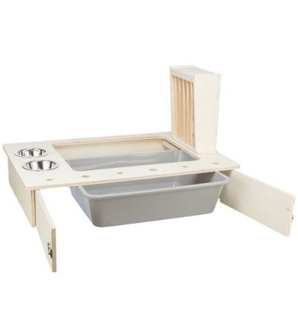 Trixie Feeding Station With Bowls & Hay Manger for Small Pets