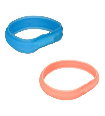 Trixie USB Flash Light Wide Silicone Dog Collar — L-XL / Blue