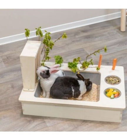 Trixie Feeding Station With Bowls & Hay Manger for Small Pets