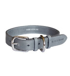 Mutts & Hounds Grey Leather Collar for Dogs