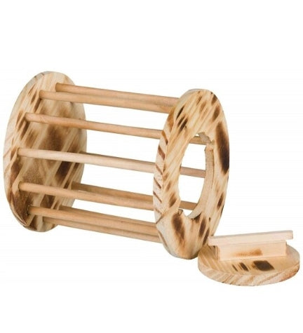 Trixie Flamed Wood Hay Manger Roll with Lid for Small Pets