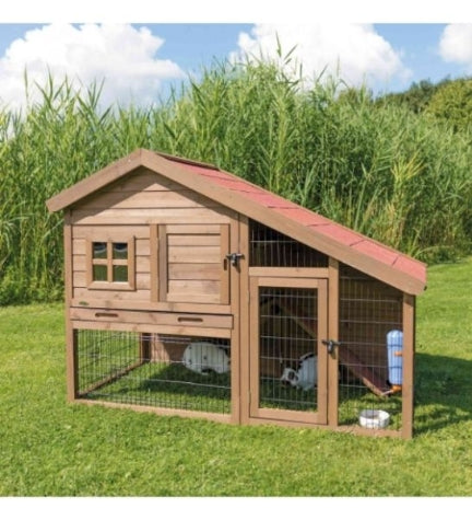 Trixie Natura Hutch with Covered Enclosure for Small Pets