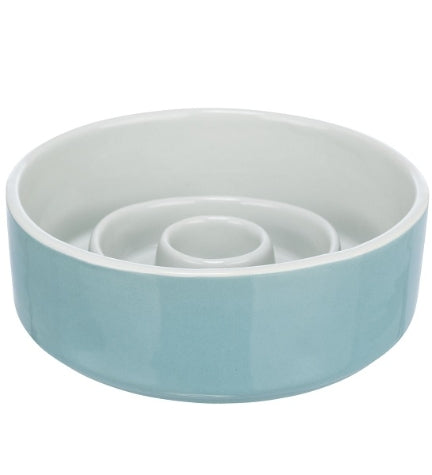 Trixie Slow Feeding Ceramic Bowl for Dogs — 14cm / Blue