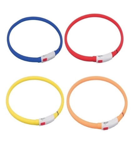 Trixie USB Flash Light Silicone Dog Collar — 70cm / Royal Blue