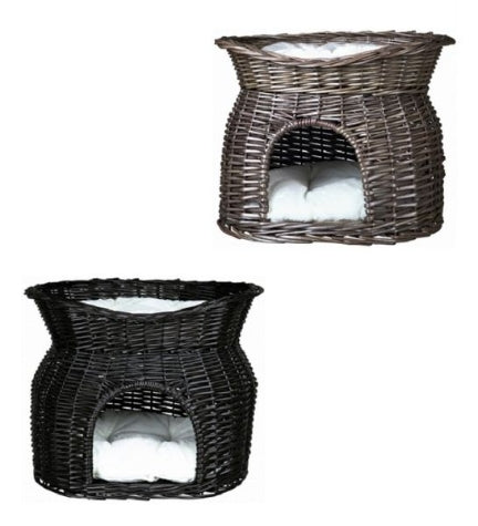 Trixie Wicker Tower with Cave for Cats — Grey / 54x43x37cm