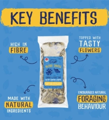 Burgess Excel Forage & Feast Hay Bar Cornflower Small Pet Treats 60G