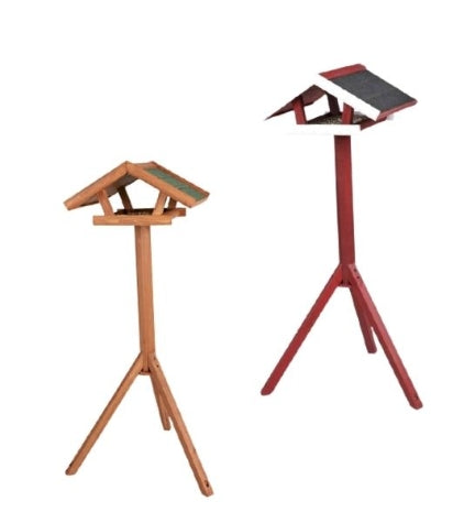 Trixie Natura Bird Feeder with Stand Pine Wood — 46x22x44cm / Red